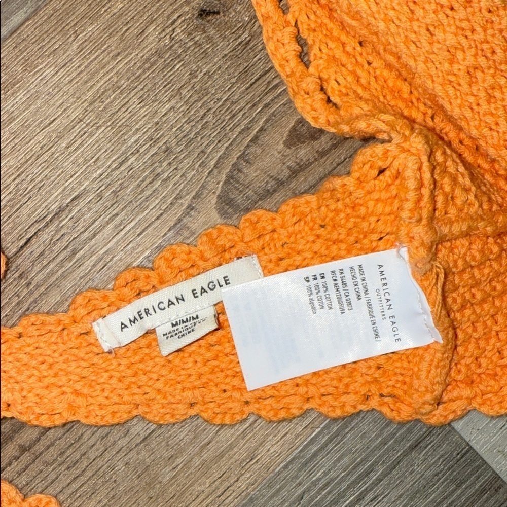 American Eagle Outfitters Orange Crochet Crop Top - Picture 4 of 4